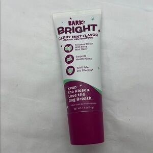 Bark Bright Dental Gel for Dogs Berry Mint Flavor Tube NWOT